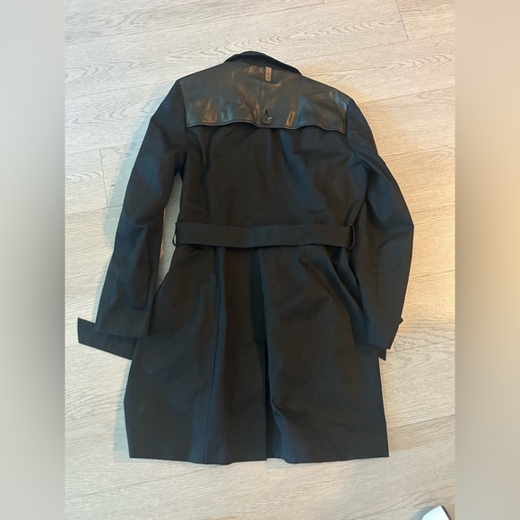Mackage Leather Trim Zip Trench Coat - Size L - Picture 7 of 7